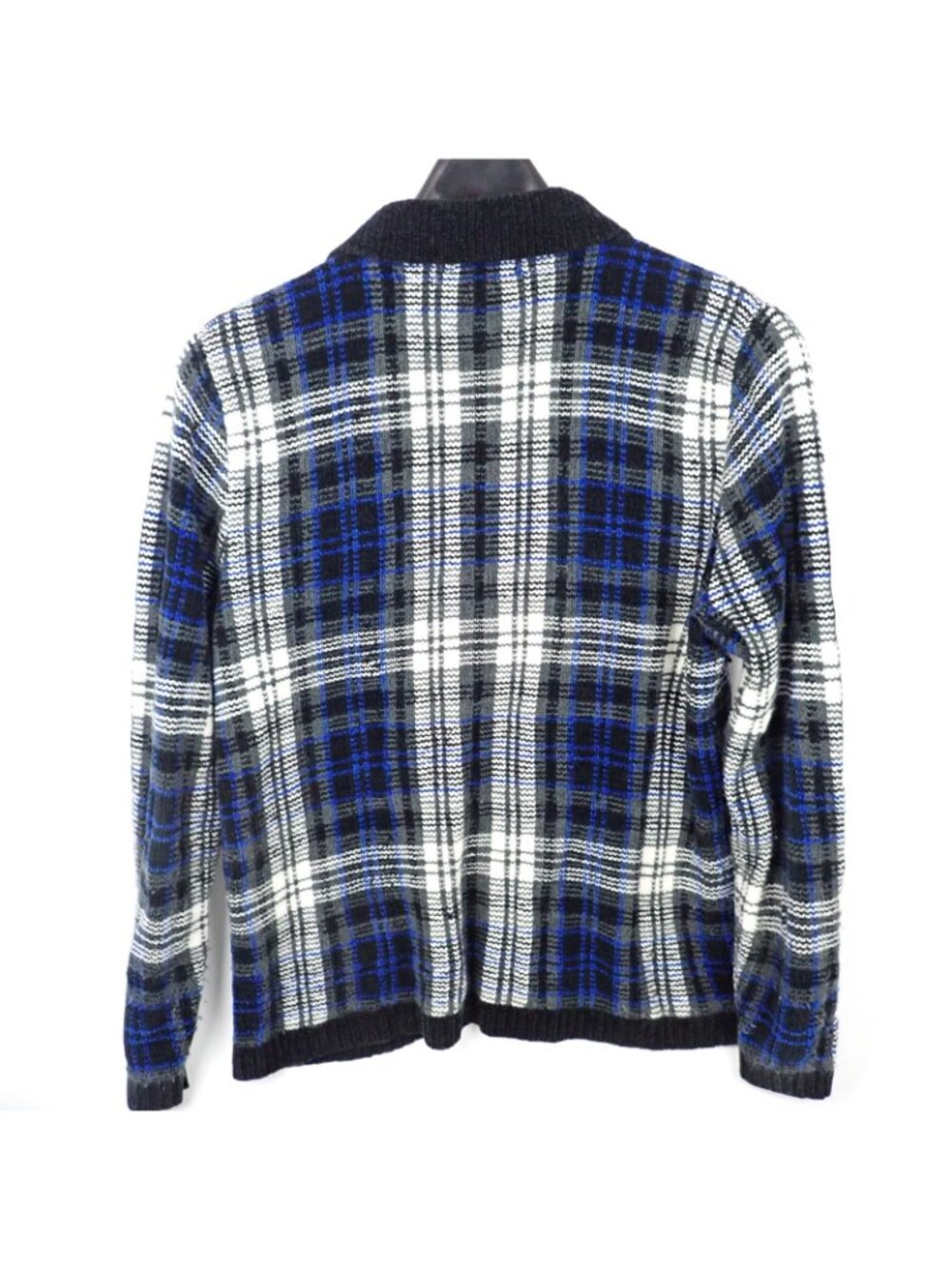 Alfred Dunner Womens Plaid Zip Front Sweater Jacket Blue Size Medium - Picture 3 of 3